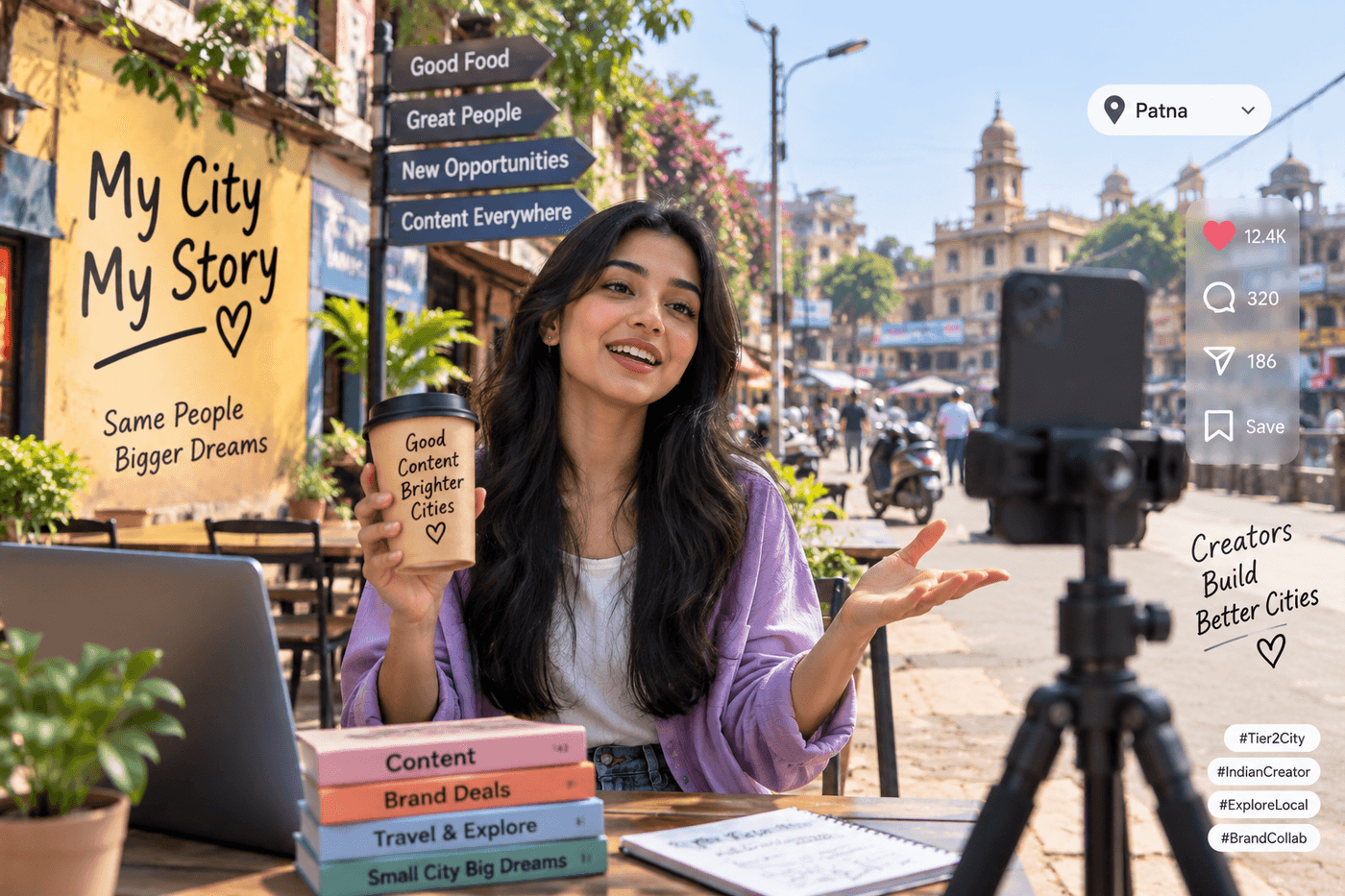 Local creator filming in Patna