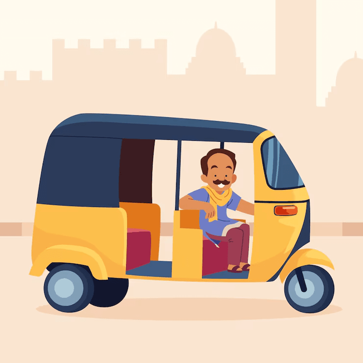 Auto-rickshaw illustration